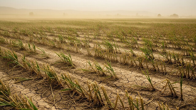 drought farmland dead crops dust