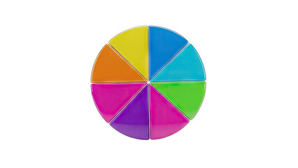 Obraz premium Colorful Pie Chart on White Background
