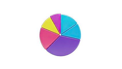 Obraz premium Colorful Pie Chart Showing Data Analysis on White Background