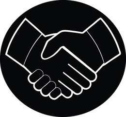Handshake Symbol of Trust and Partnership Silhouette Vector