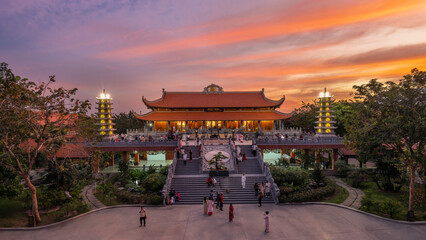 December 19, 2024: Vinh Nghiem Monastery is located on HT 31 Street, Hiep Thanh Ward, District 12, Ho Chi Minh City (Saigon), Vietnam. © Long