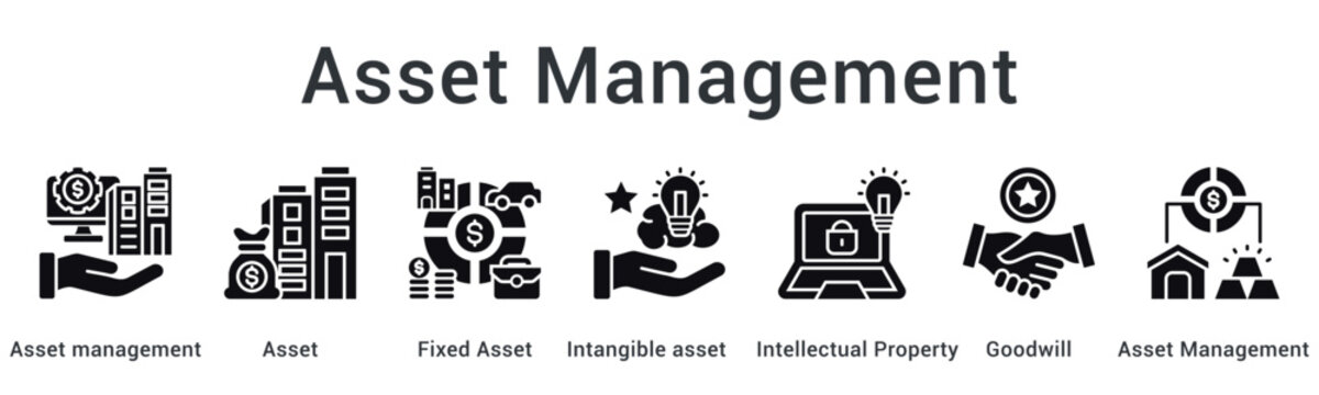 Asset management oversees fixed and intangible assets including intellectual property and goodwill systematically.
