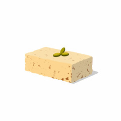 Halva Dessert in Flat Illustration for Middle Eastern Sweet Icons