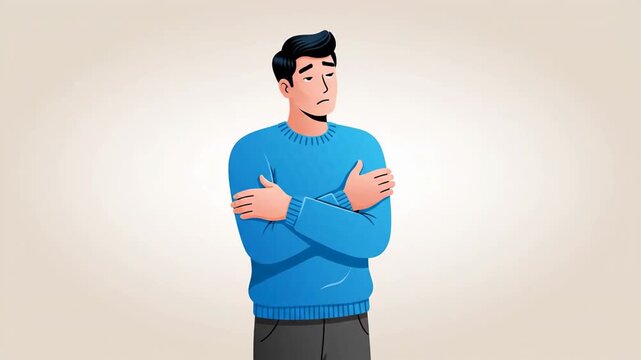 A Person Displays A State Of Sadness And Longing With Emotions Animation