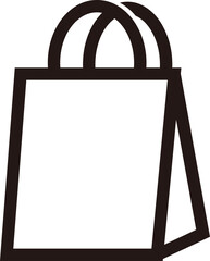 シンプルなショッピングバッグの線画アイコン