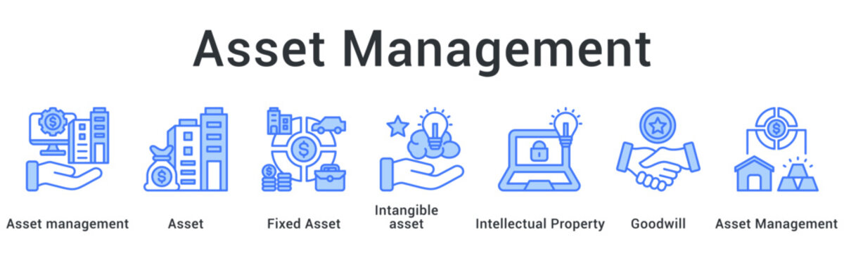 Asset management oversees fixed and intangible assets including intellectual property and goodwill systematically.