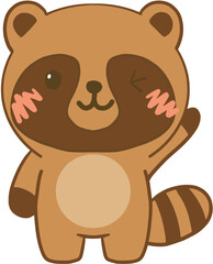 brown raccoon  cartoon