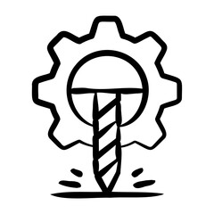 Machining Icon - Handdrawn