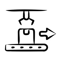 Packaging Line Icon - Handdrawn