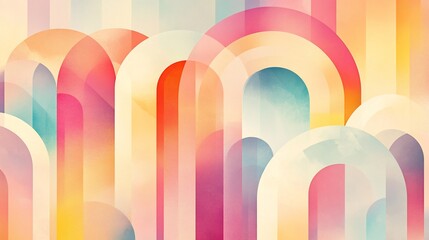 Pastel Abstract Arches Background with Soft Colors for Modern Design