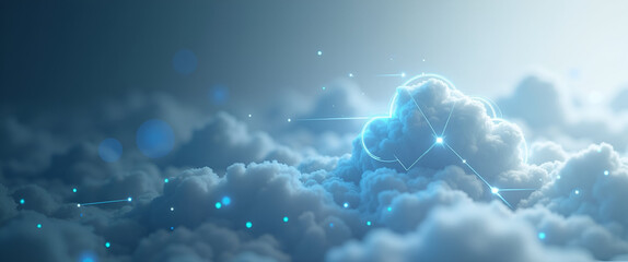 Cloud Infrastructure Modernization Concept: Geometric and Streamlined Visuals for Text Overlay. An evocative representation of cloud infrastructure modernization, utilizing geometric shapes and stream