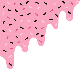 Dripping Strawberry Cream with Sprinkles