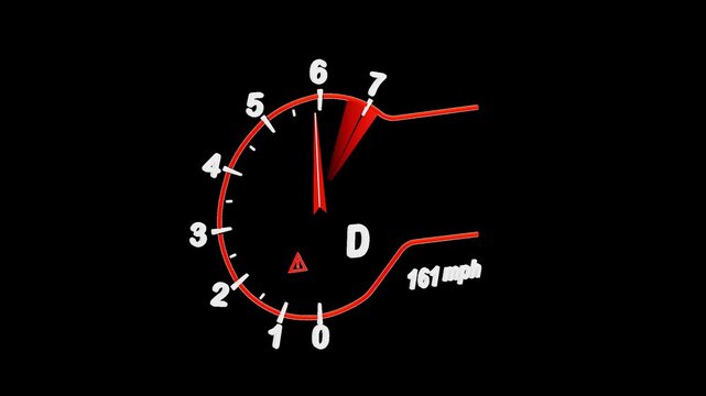 3D Car Speedometer and Tachometer | Alpha Channel