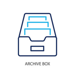 Archive box thin line icons. Original vector illustration.