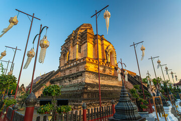 Wat Chedi Luang Varavihara temple of the Great Stupa Buddhist temple in the historic centre of Chiang Maii