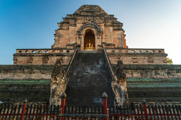 Wat Chedi Luang Varavihara temple of the Great Stupa Buddhist temple in the historic centre of Chiang Maii