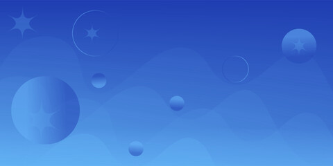 Banner background blue gradations wave shape abstract memphis.vector eps