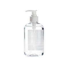 Transparent Hand Sanitizer Bottle with Pump on Transparent Background