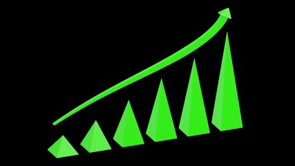 3D Green Graph | Alpha Channel
