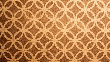 Elegant interlocked circles pattern in warm brown tones for textured backgrounds