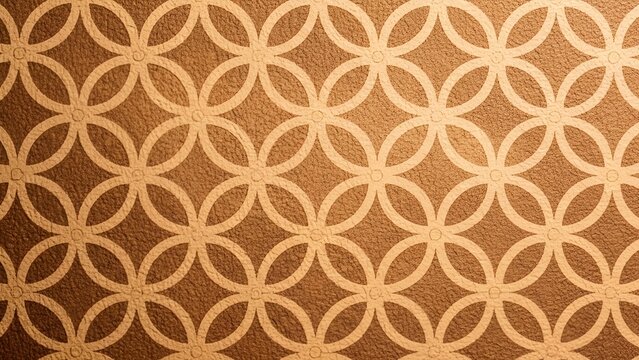 Elegant interlocked circles pattern in warm brown tones for textured backgrounds