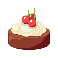 Round Cherry Topped Cake