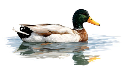 Fototapeta premium duck swimming on the water