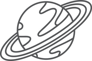 Stylized Saturn-Like Planet with Rings and Craters