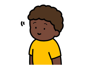 頷く　黒人の男の子