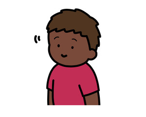 頷く　黒人の男の子