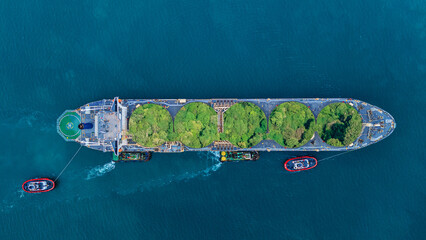 LNG (Liquified Natural Gas) tanker green Leave Supply Chain green Sustainability. Reduce co2 carbon...