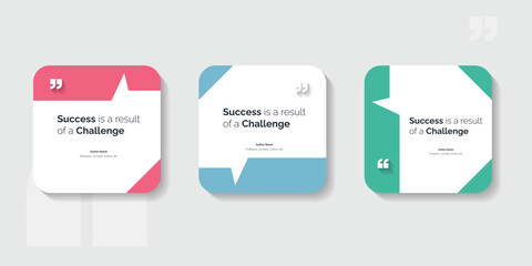 Creative Bubble testimonial banner, quote, infographic set. Social media post template designs for quotes. Empty speech bubbles, quote bubbles and text box