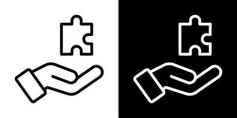 Chance Icon Of Line Black And White Style Vector Illustration
