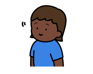 頷く　黒人の女の子