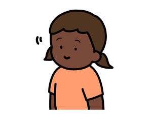 頷く　黒人の女の子