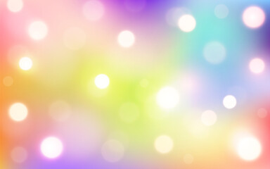 Obraz premium Colorful Pastel Bokeh Light Background with Soft Glow Effect, Abstract Rainbow Blur Design for Creative, Cute, and Vibrant Themes, Background decoration