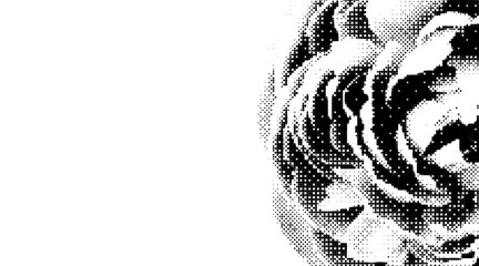 flower dither background. bitmap style effect. vector illustration