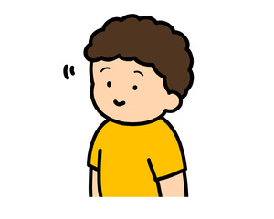 頷く　アジア人の男の子