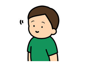 頷く　アジア人の男の子