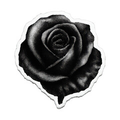 Fototapeta premium PNG Elegant monochrome rose illustration.