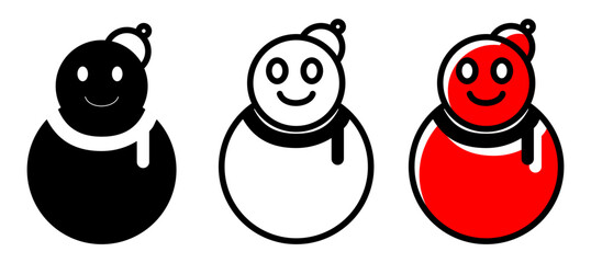 icon Christmas, winter, editable color and file vector