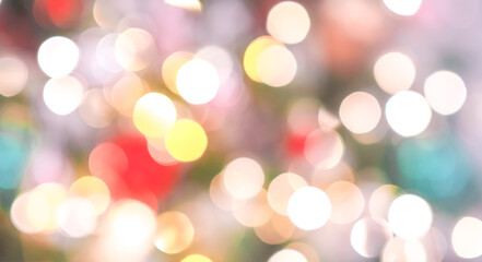 Fototapeta premium Beautiful defocused blurred Christmas tree lights bokeh for Christmas festive background holiday