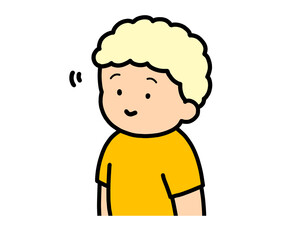 頷く　金髪の男の子