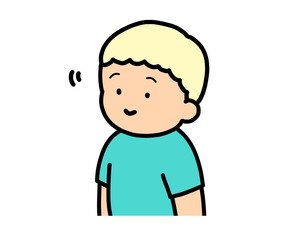 頷く　金髪の男の子