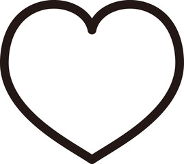 ハートをシンプルに描いた線画アイコン