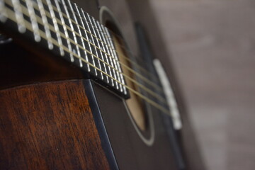 Classical guitar and classic violin up close