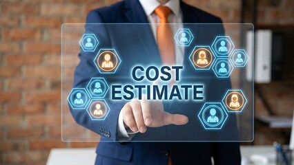 Budget and financial planning. Cost estimate and annual income. Project cost estimation, calculate budget or resources to finish work, financial plan, invoice or tax, expense or loan concept ai
