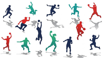 Team  Athletes: A Dynamic Sports Illustration Created with Auto Cad Precision