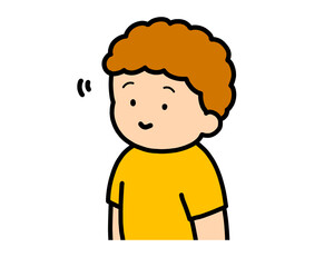 頷く　茶髪の男の子