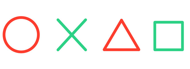 シンプルなまる・ばつ・三角・四角マーク
